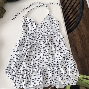 Open back polka dot dress